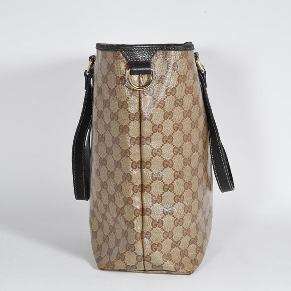 Gucci GG Crystal Coated Canvas Tote Bag - Beige/Brown - Classic Tote Authentic - Picture 4 of 15